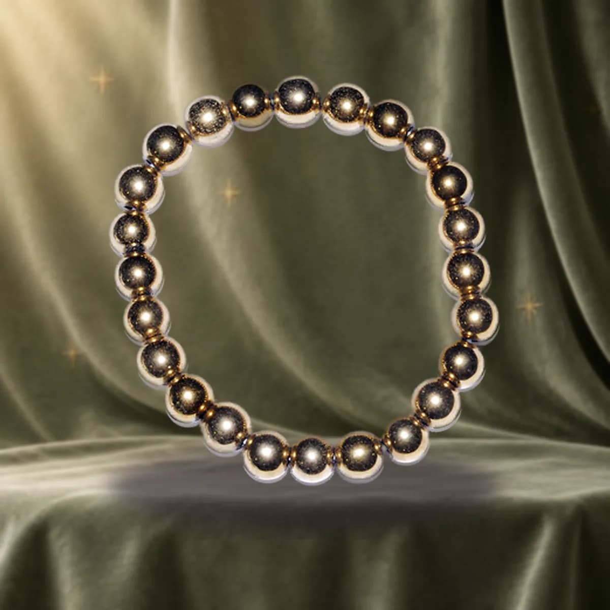 8mm Gold plated Hematite bracelet