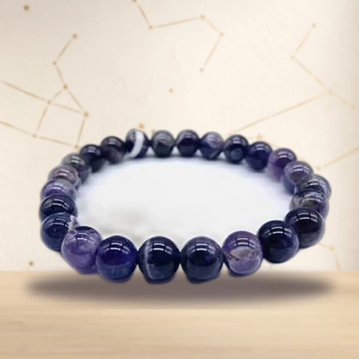 8mm Amethyst, Chevron bracelet