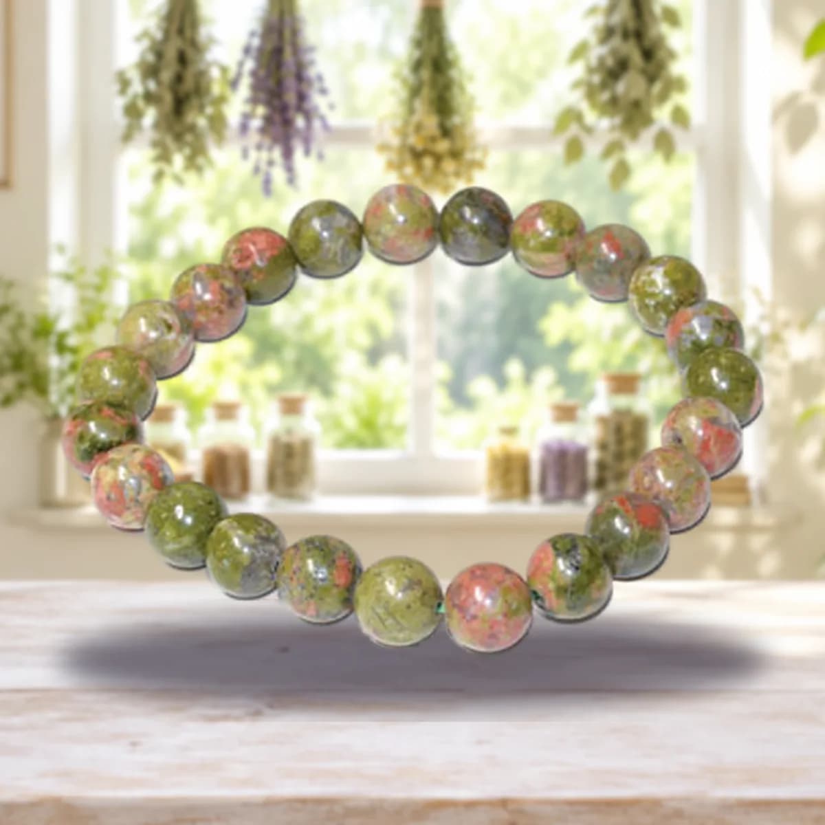 8mm Unakite bracelet