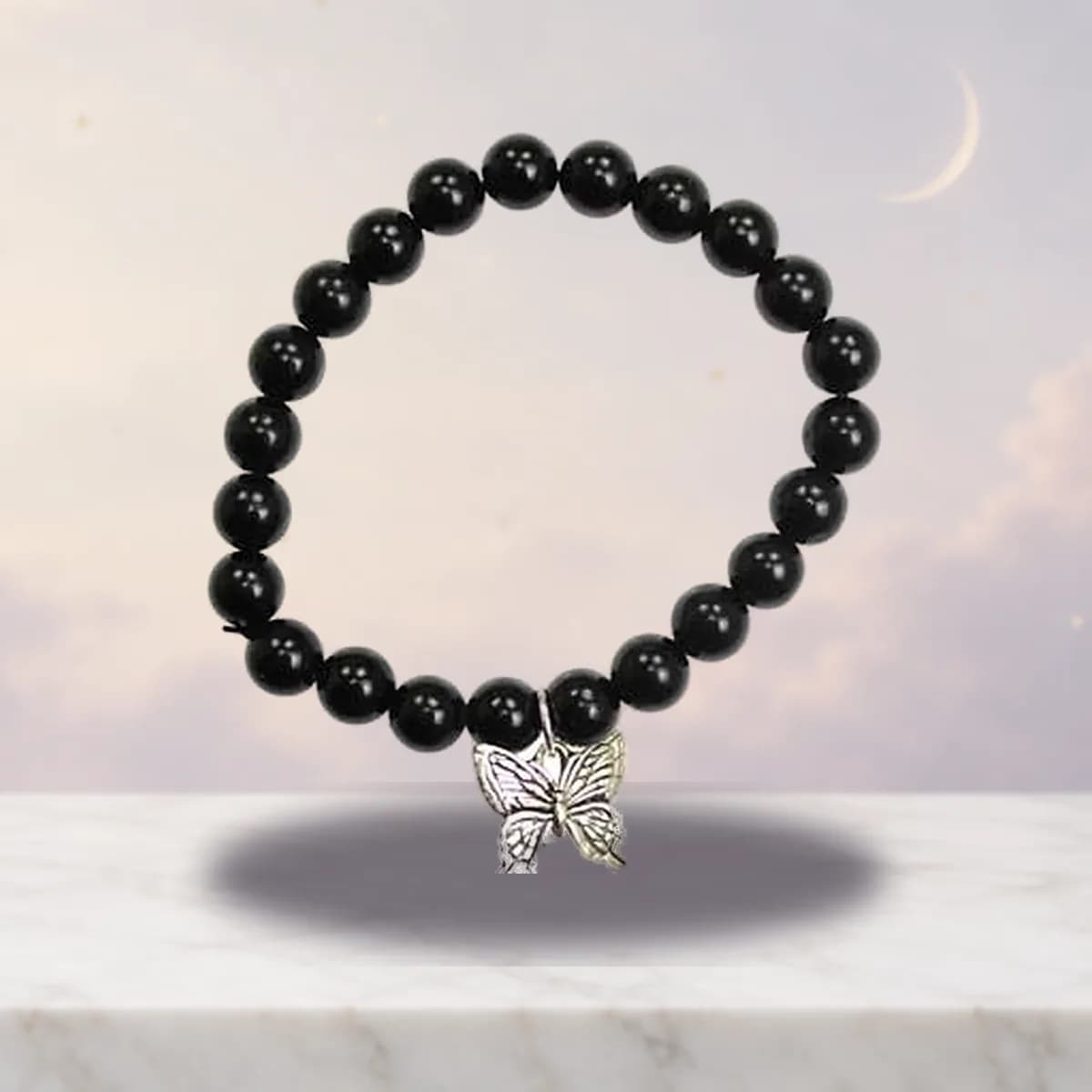 Black Obsidian Hope Butterfly silver