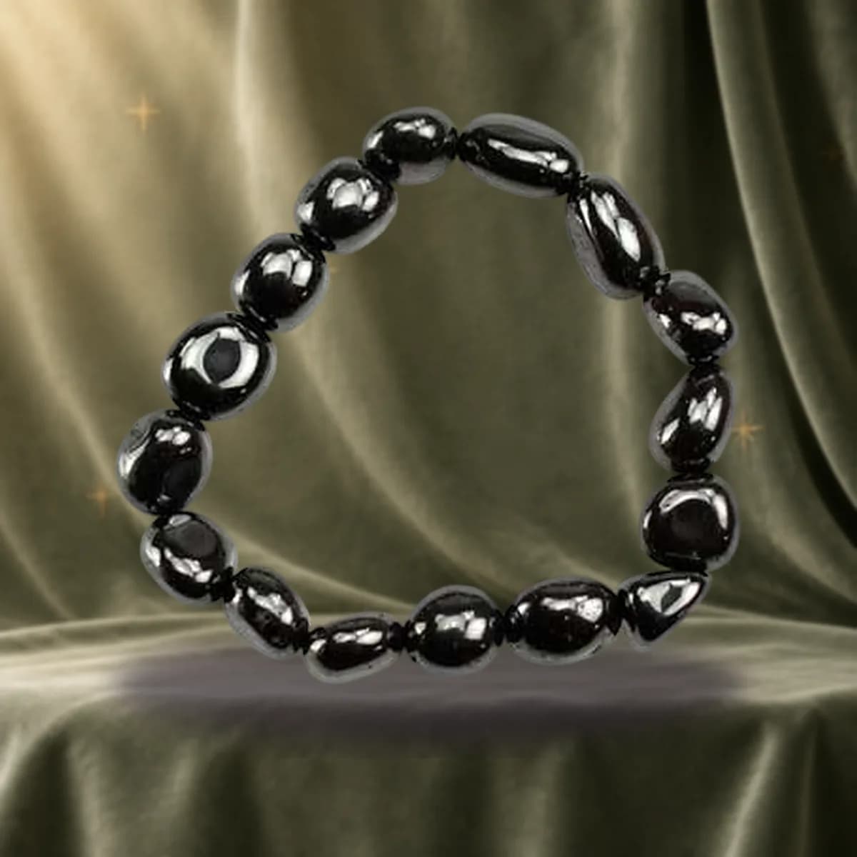Hematite (man-made) gemstone bracelet