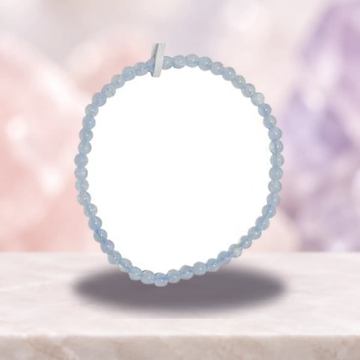 4mm Agate, Blue Lace stretch bracelet