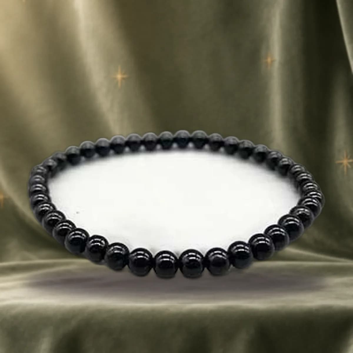 4mm Black Tourmaline stretch bracelet