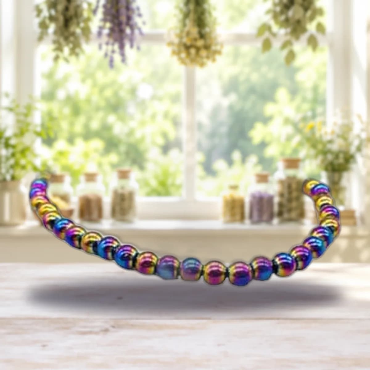 4mm Rainbow Hematite stretch bracelet