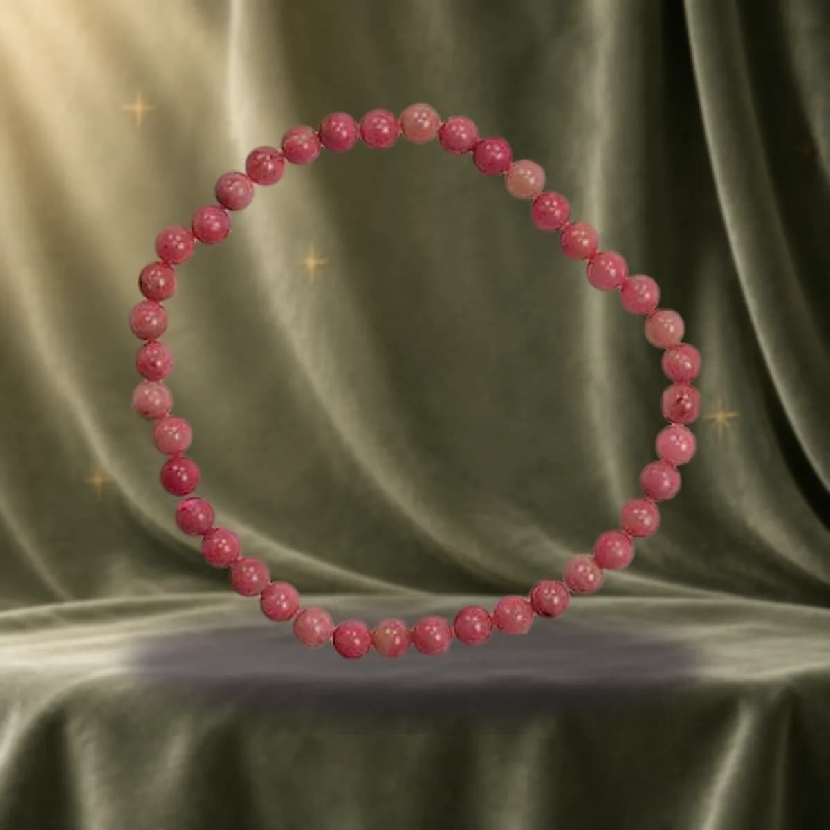 4mm Rhodonite stretch bracelet