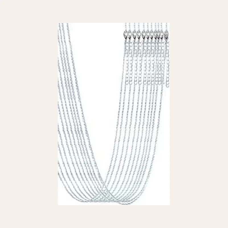 (set of 12) 20" Silver Plated Brass Chain