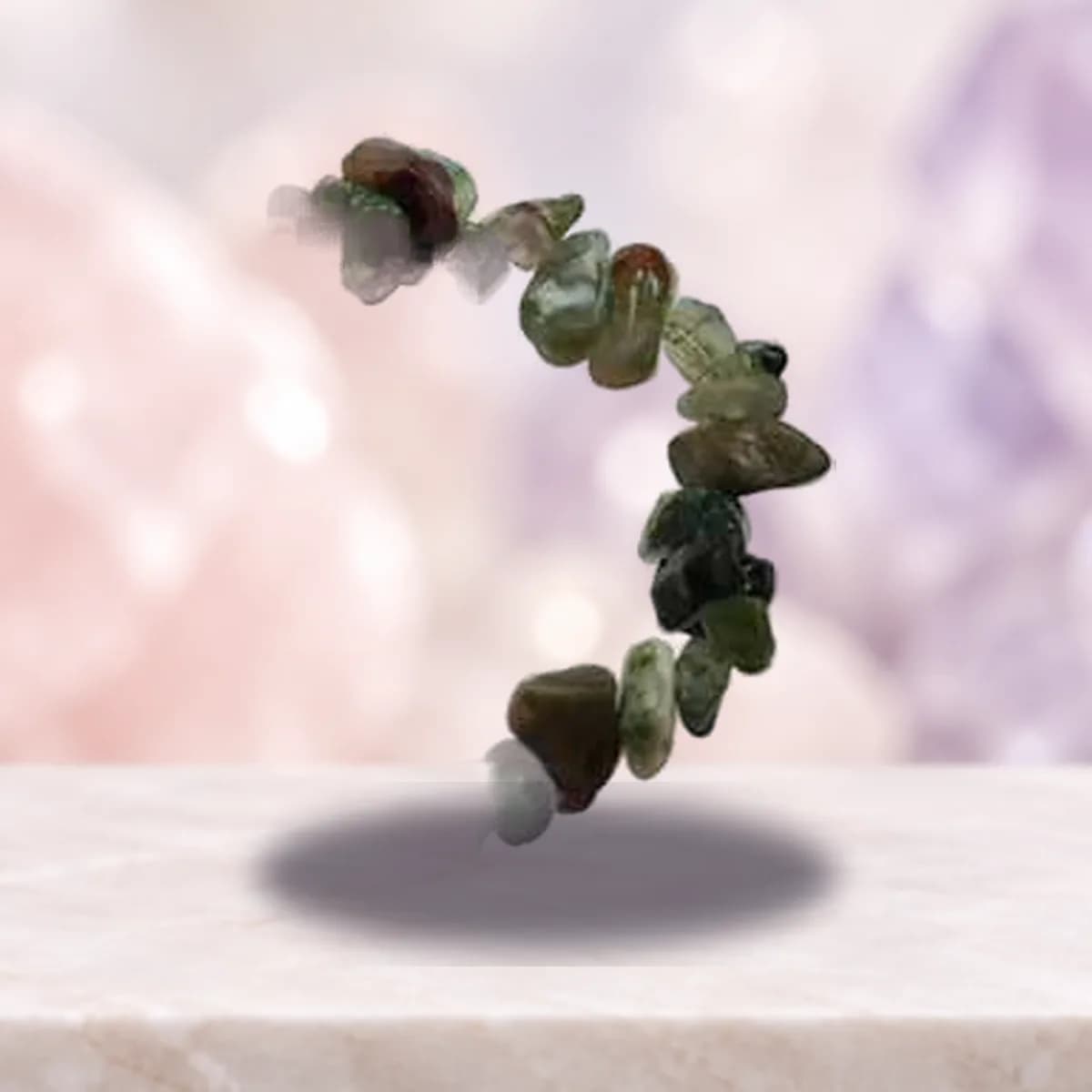 Bloodstone chip bracelet