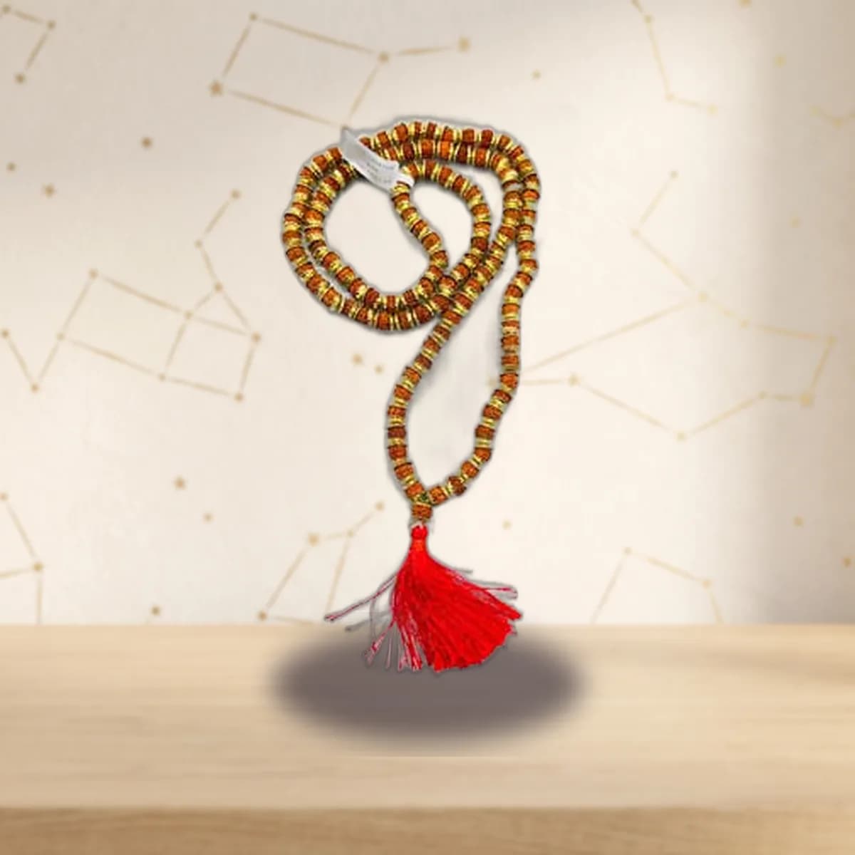Rudraksha W/ Golden Cap japmala