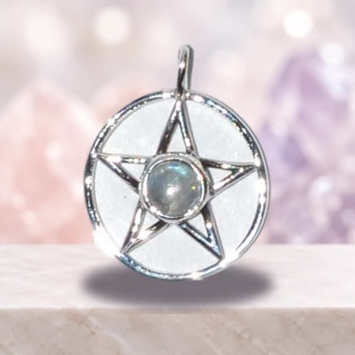 11/16" Pentagram Moonstone sterling