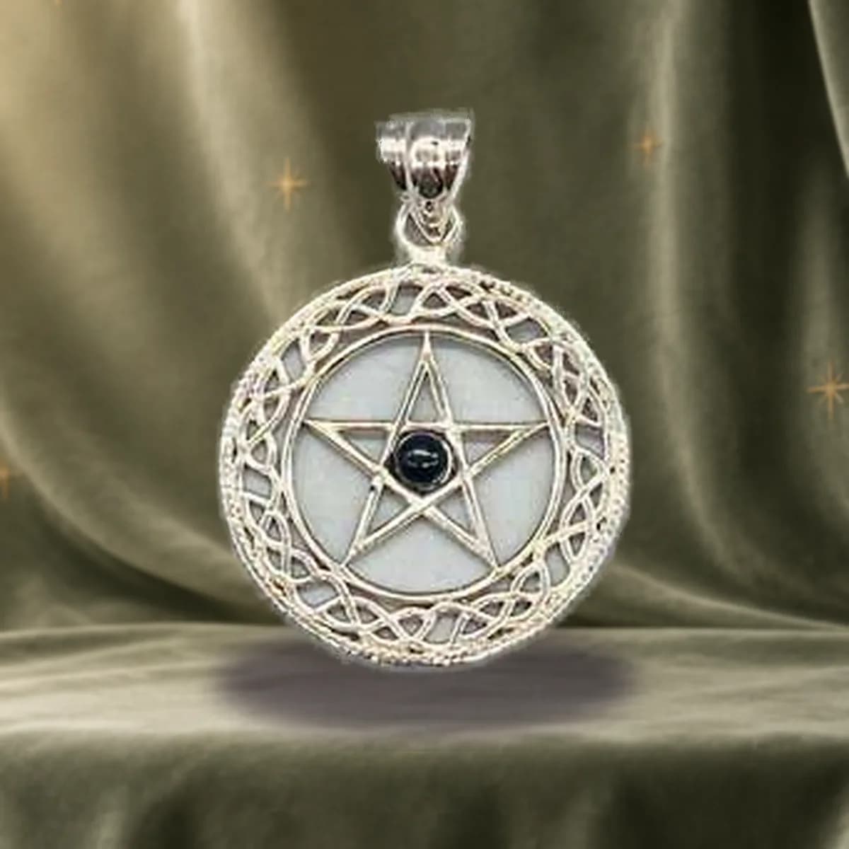 30mm Black Obsidian Pentagram