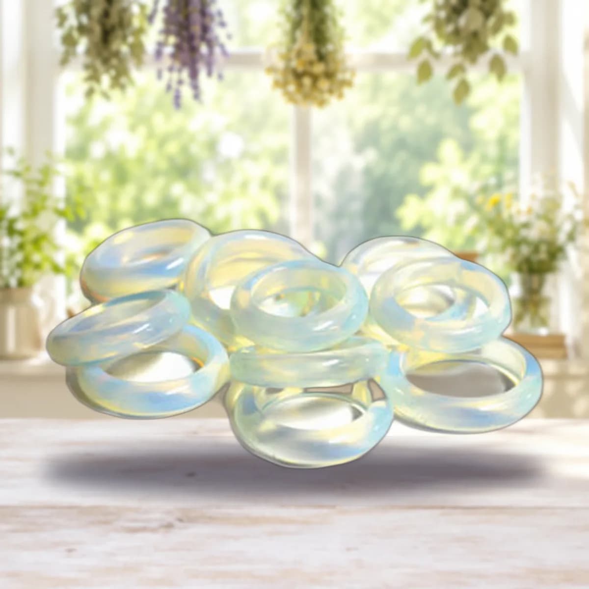 (set of 25) Opalite (size 6-10) rings