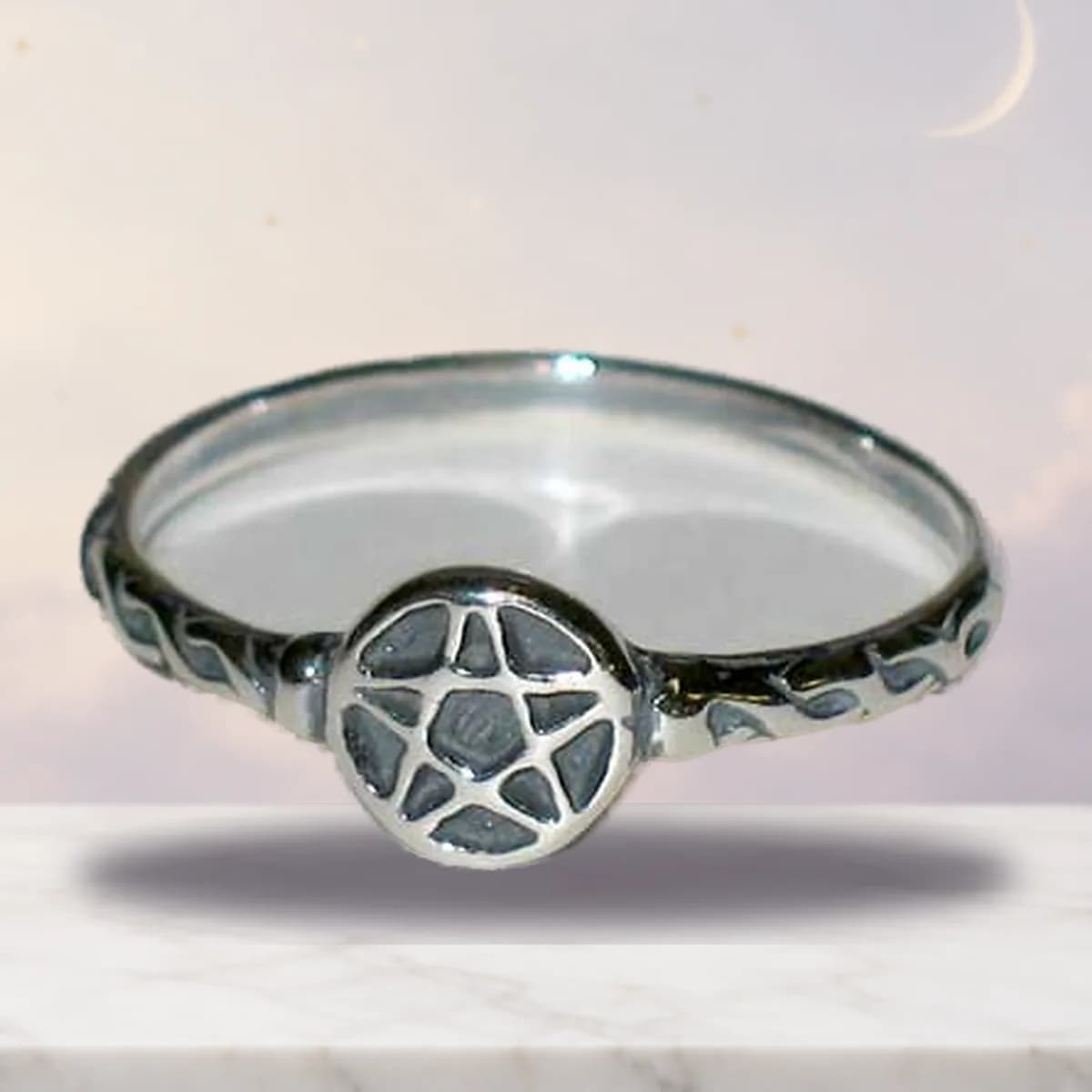 Pentagram ring size 6 sterling