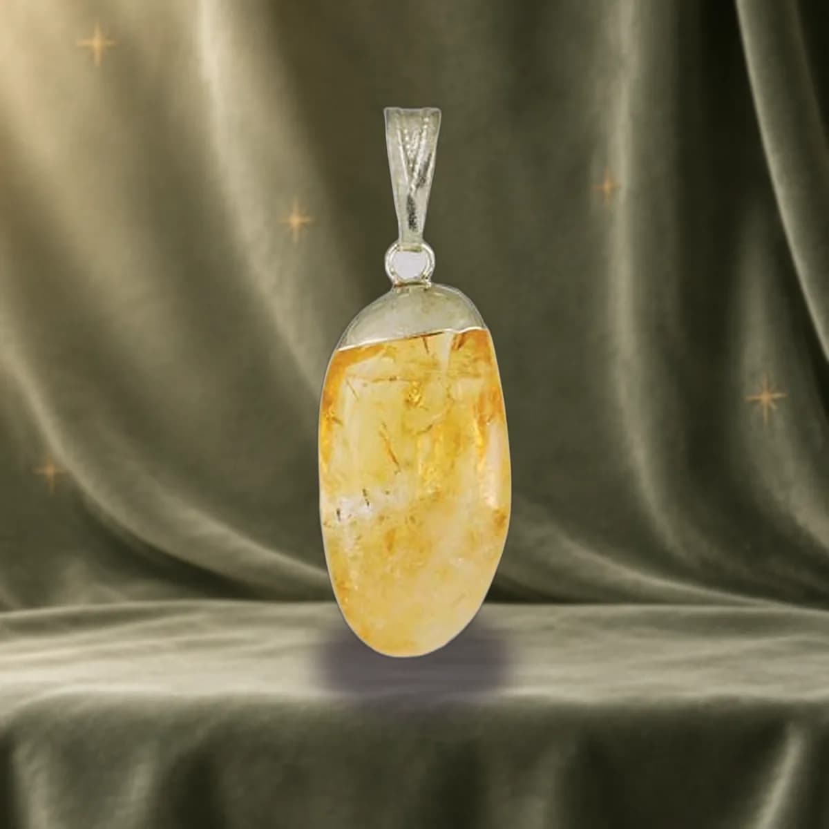 Citrine tumbled pendant