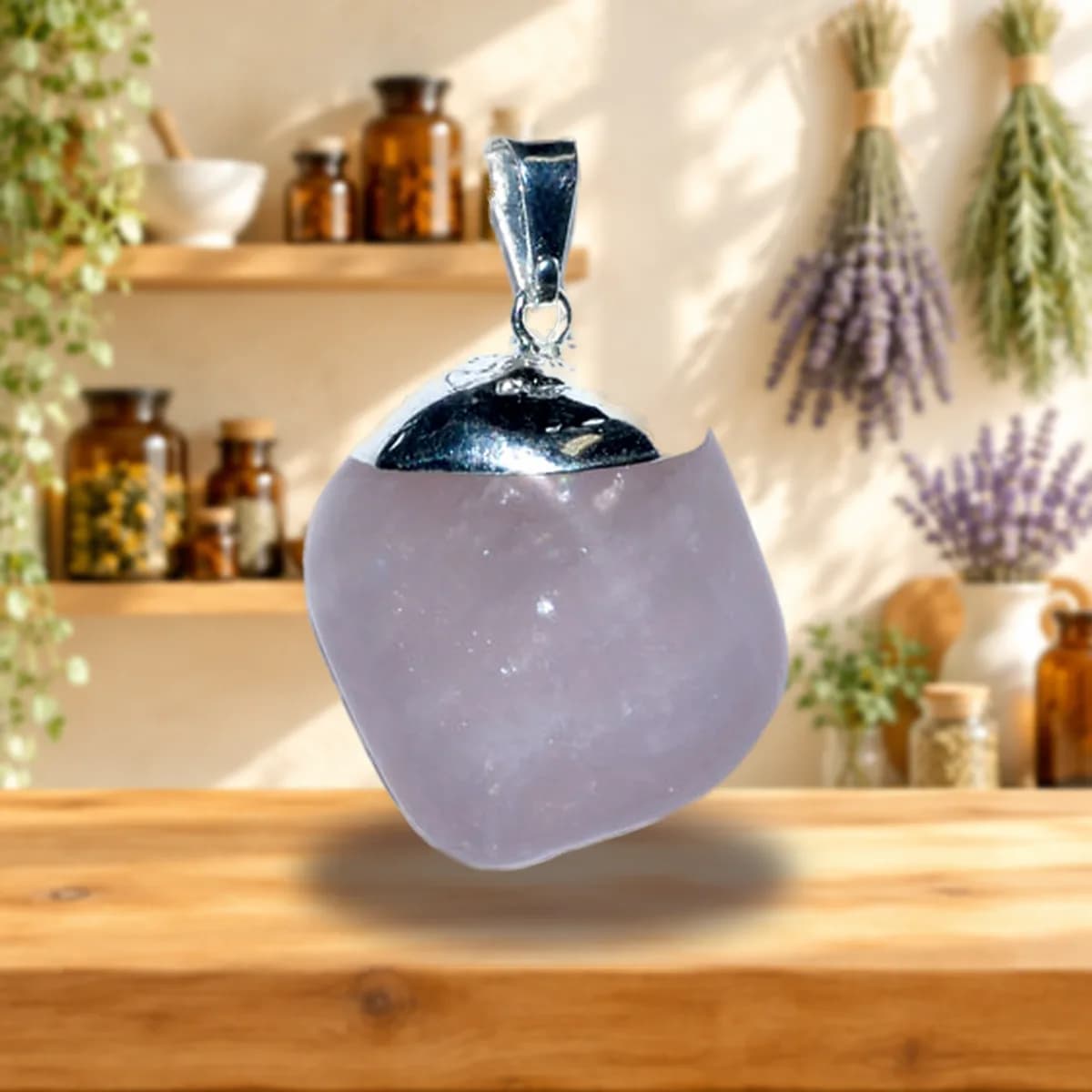 Rose Quartz tumbled pendant