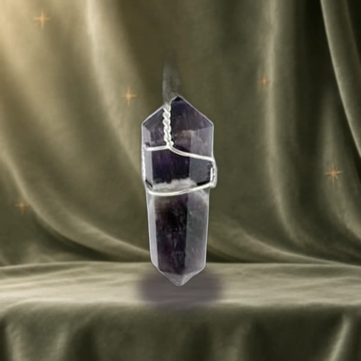 (set of 5) Amethyst wire wrapped point