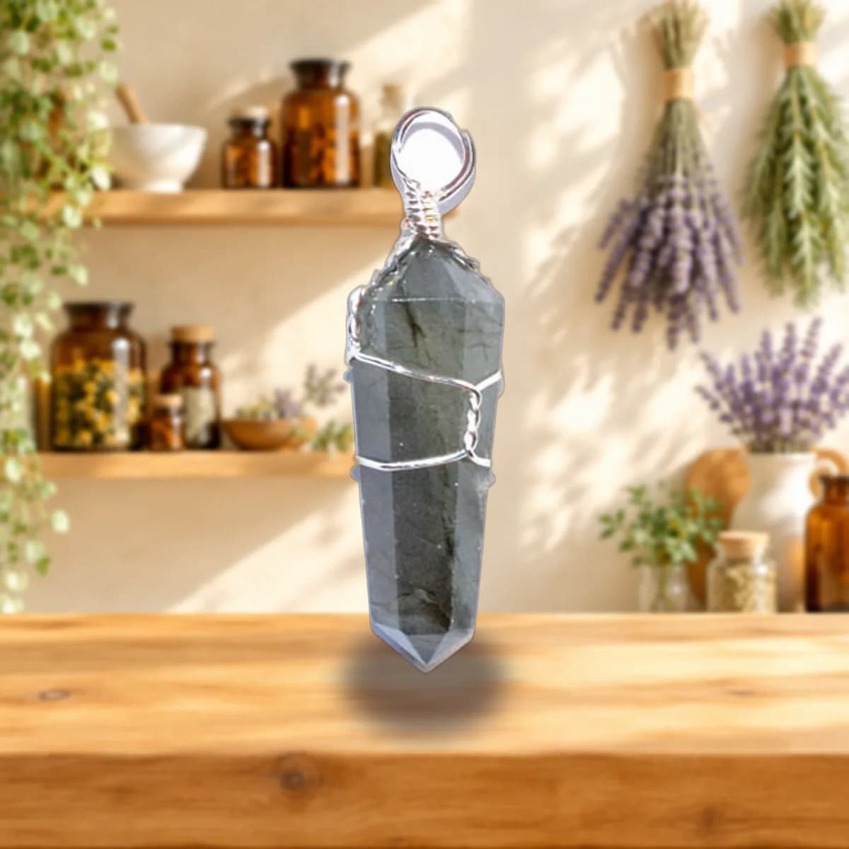 (set of 5) Labradorite wire wrapped point
