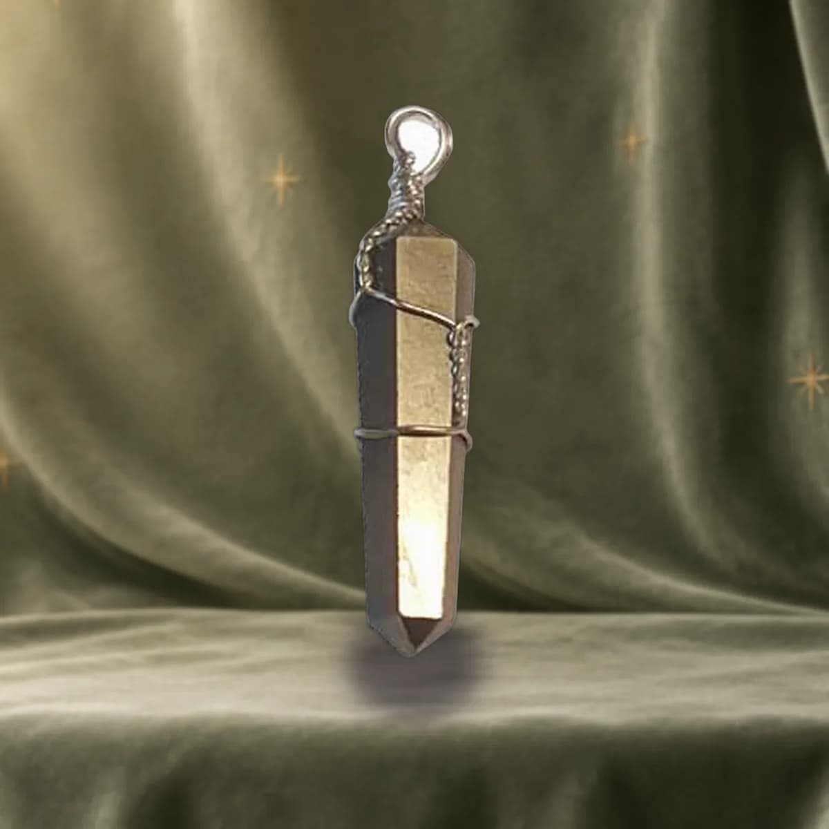 (set of 5) wire wrapped Pyrite point