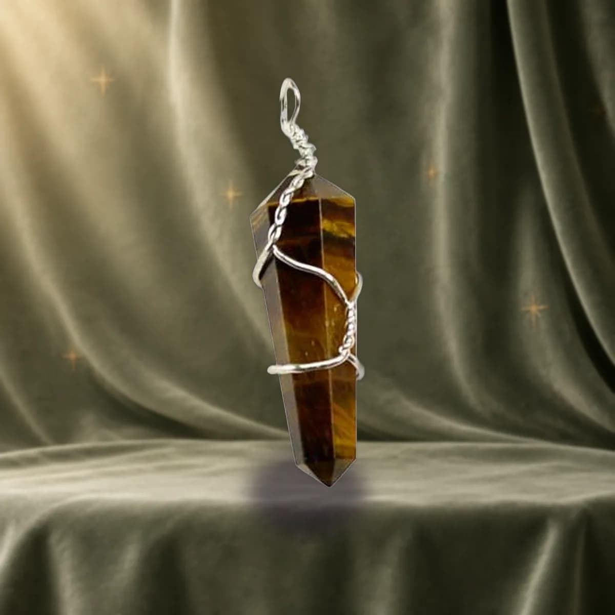 (set of 5) wire wrapped Tiger Eye point