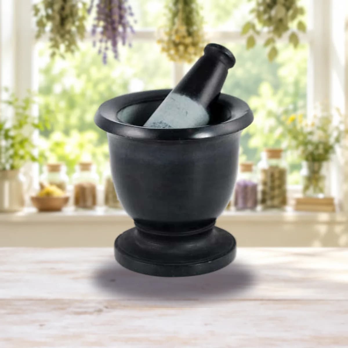 Black Soapstone Mortar & Pestle