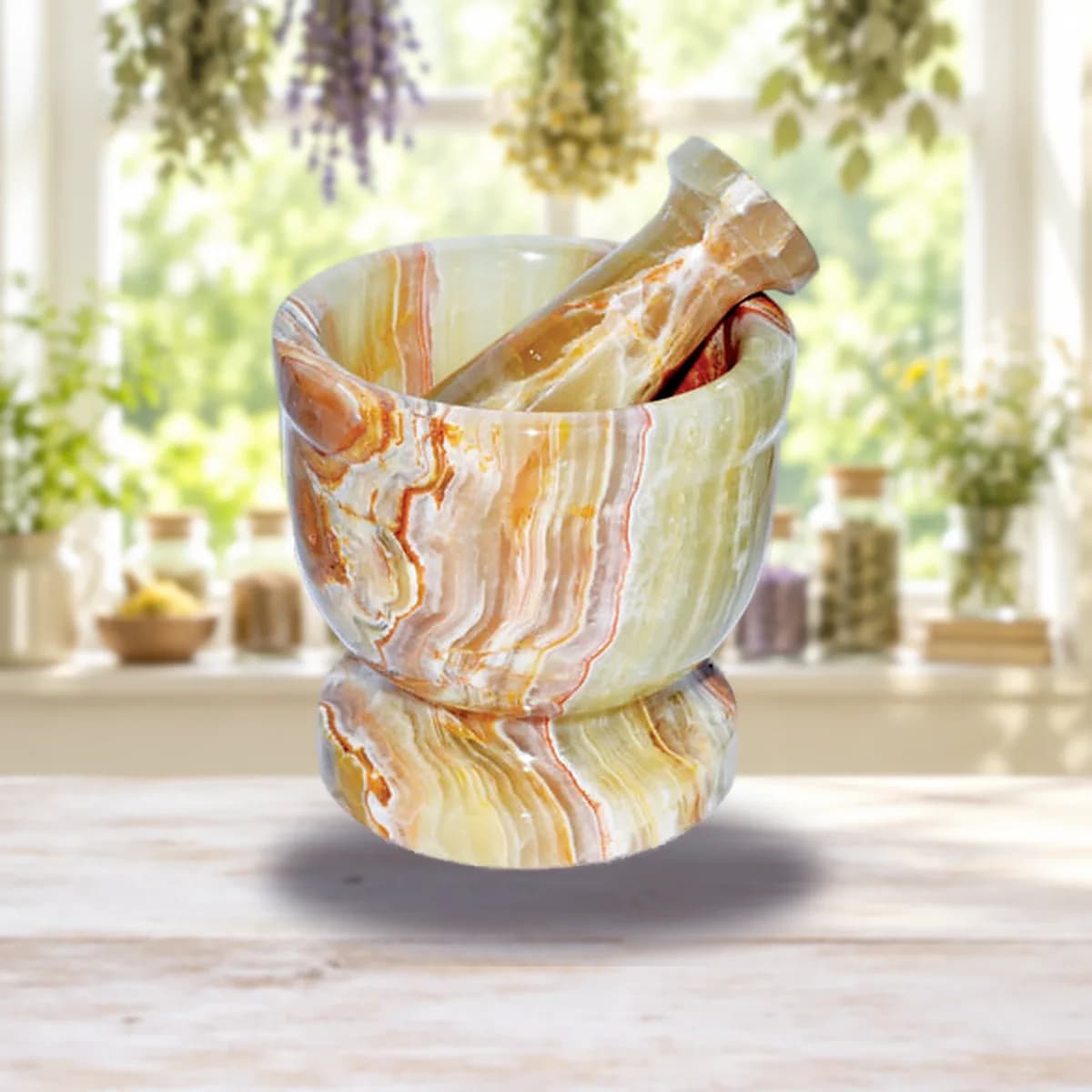4" Onyx mortar and pestle set