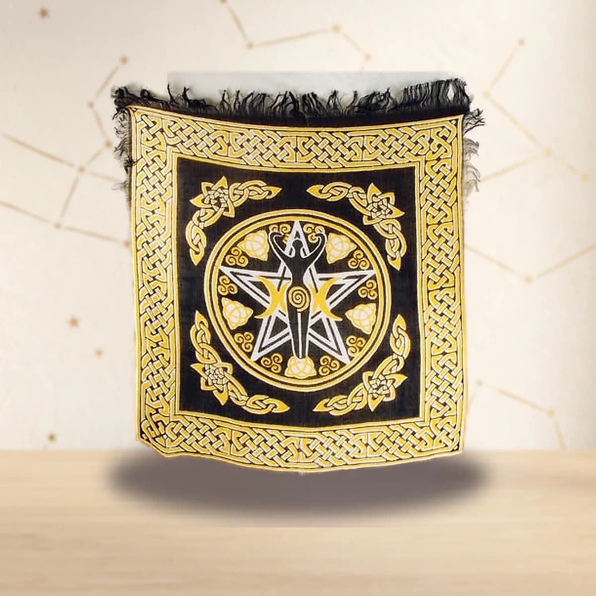 Pentagram Goddess altar cloth 18" x 18"