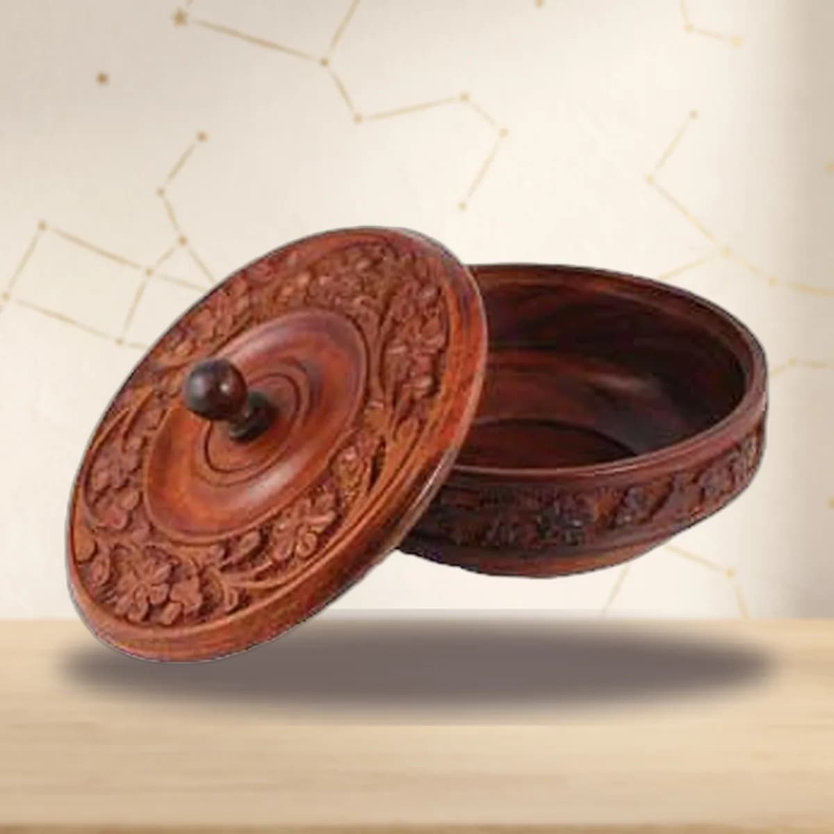 Wooden Ritual Bowl w/ Lid