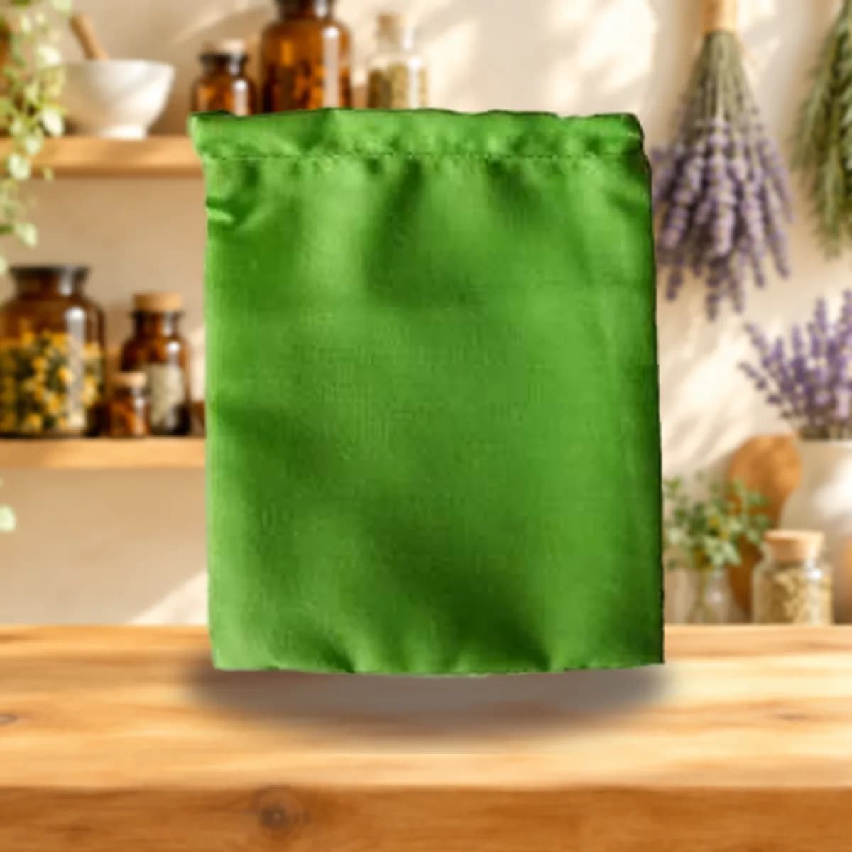 Green Cotton Bag 3" x 4"