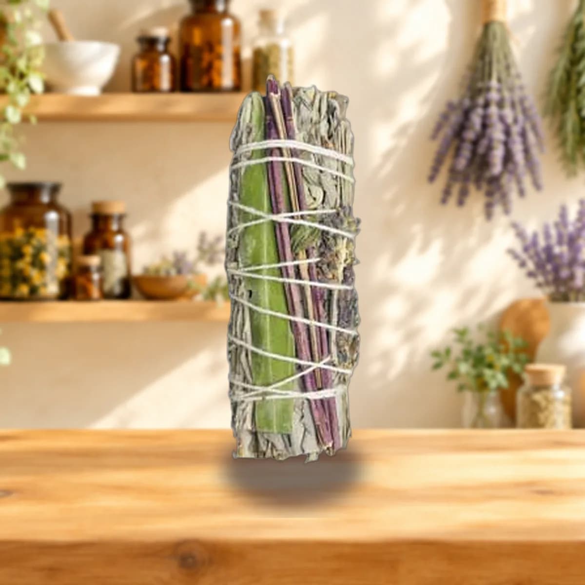 4" White Sage W 7 Herbs smudge stick