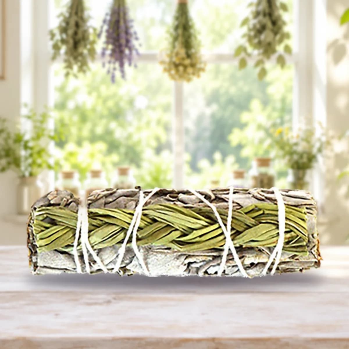 4" White Sage & Sweetgrass smudge stick