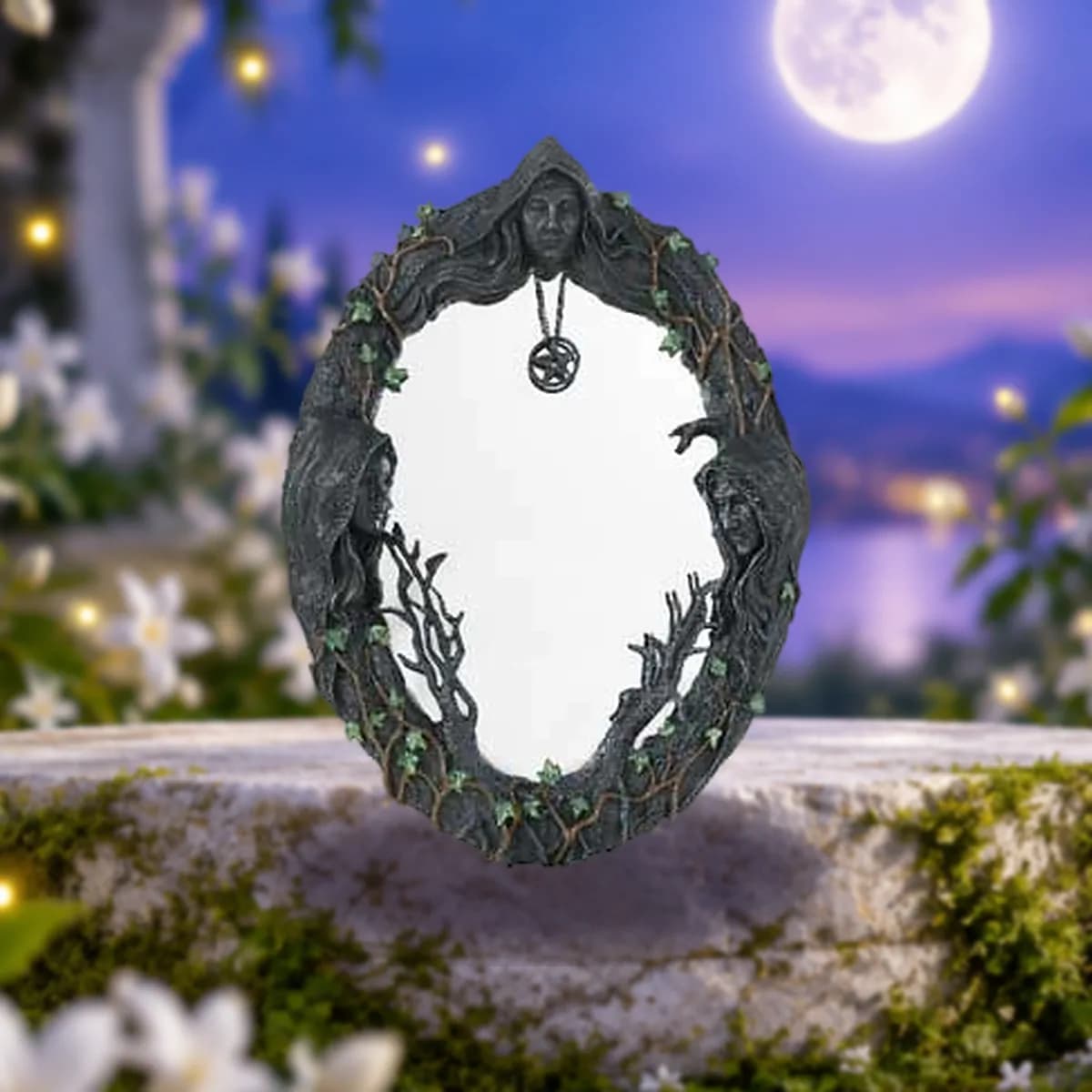 17" Maiden, Mother, Crone wall mirror
