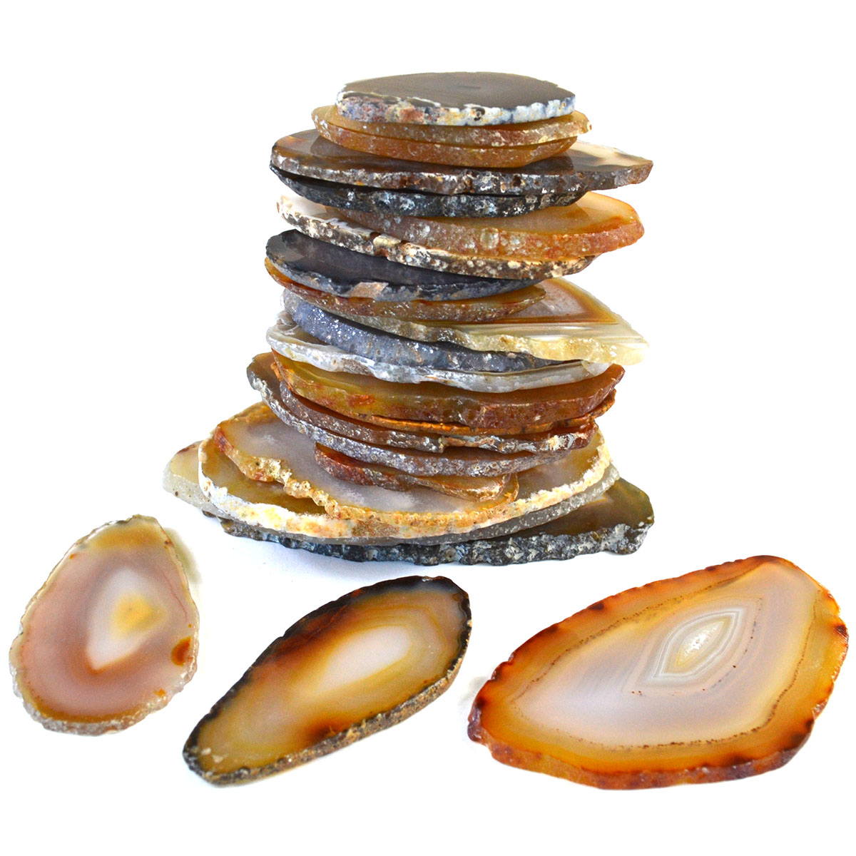 (set of 25) Agate slice 2-4"
