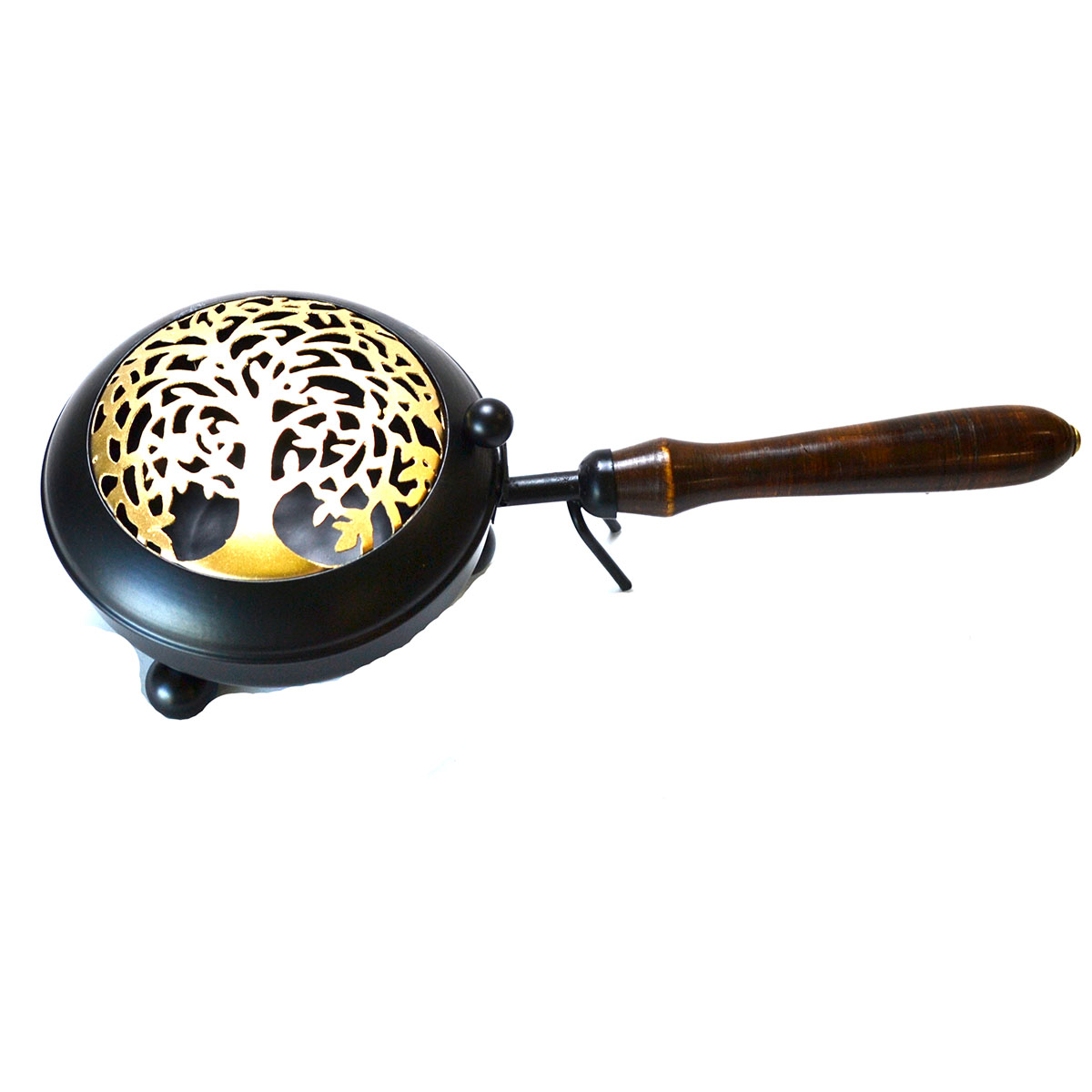 11" Tree of Life metal incense burner