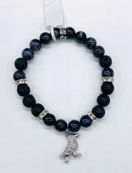 8mm Gabbro, Indigo & Lava bracelet