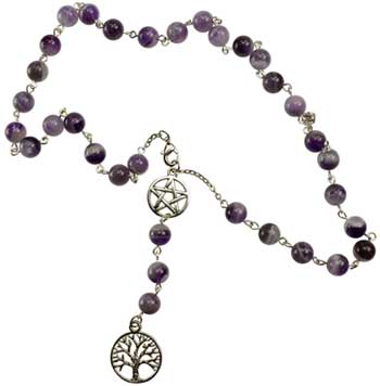 Amethyst Chips in Bottle with Lotus necklace