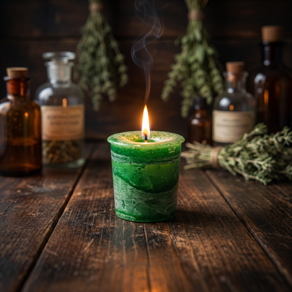 Money Herbal votive - green